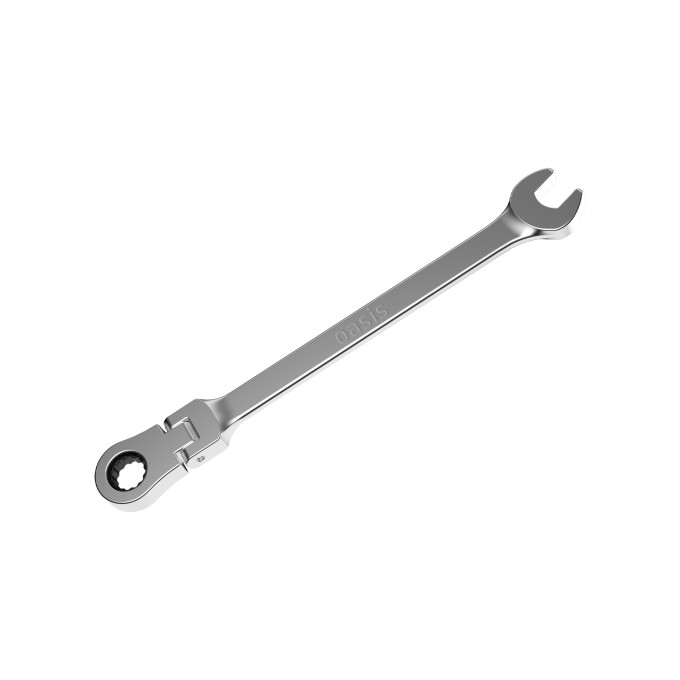 Гаечный ключ комбинированный трещоточный с шарниром Oasis 8 мм (матовый хром) 103011502015
