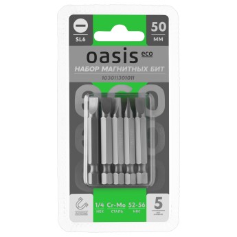 Набор бит магнитных Oasis Eco SL6x50 Cr-Mo 5 шт 103011301011