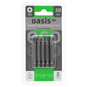 Набор бит магнитных Oasis Eco PZ2x50 Cr-Mo 5 шт 103011301008