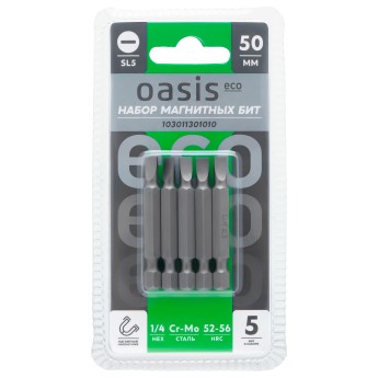 Набор бит магнитных Oasis Eco SL5x50 Cr-Mo 5 шт 103011301010