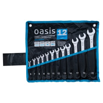 Набор гаечных ключей комбинированных Oasis 12 шт в сумке (матовый хром) 103011505012