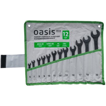 Набор гаечных ключей комбинированных Oasis Eco 12 шт в сумке (фосфатированные) 103011505007